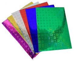 Набор бумаги голографической цветной A4, 6 цветов, 6 листов