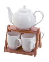 Набор чайный на бамбуковой подставке фарфор Best Home Porcelain Naturel 5 предметов